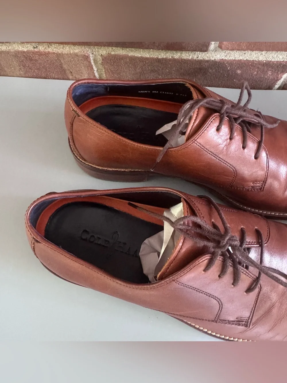 Cole Haan Mens US 9 M Brown Leather Cap Toe Derby Oxford Dress Shoes C11632. In